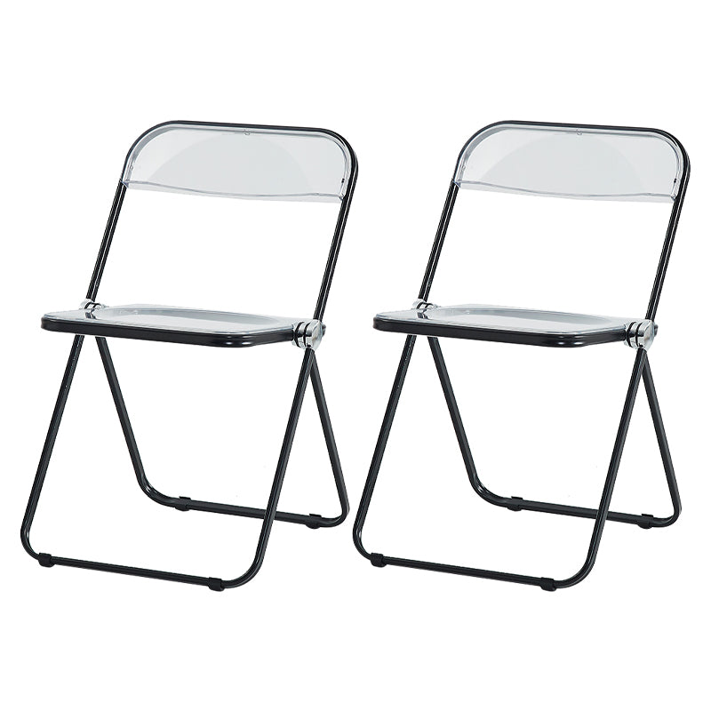 Contemporary Metal Home Side Chair Folding Open Back Dining Side Chair Matte Black 2 Piece Set Clearhalo ' kitchen&dining_furn' 'Dining Chairs' 'Dining Tables & Seating' 'dining_chair' 'furn' 'furn_dining_chair' 'Furniture' 'furniture_dining_chair' 'Kitchen & Dining Furniture' 'kitchen' 3871773