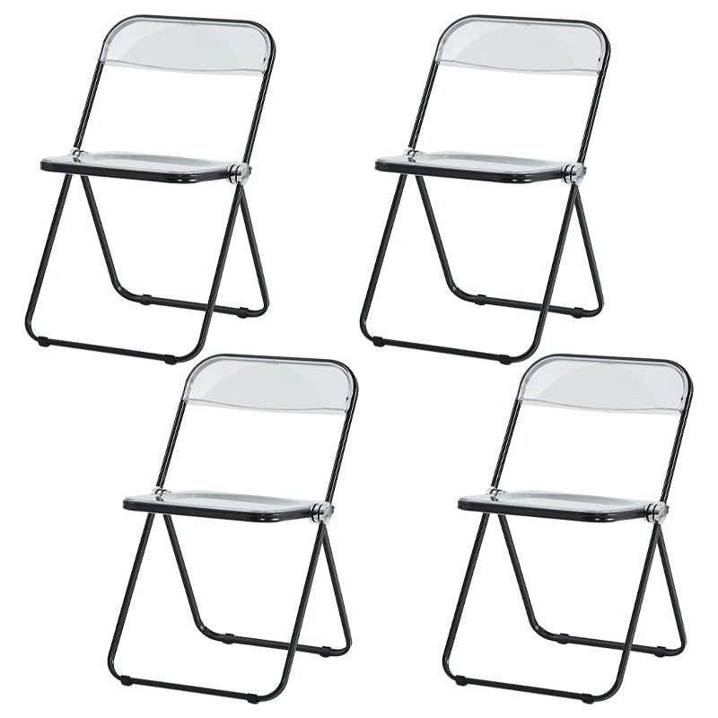 Contemporary Metal Home Side Chair Folding Open Back Dining Side Chair Matte Black 4 Piece Set Clearhalo ' kitchen&dining_furn' 'Dining Chairs' 'Dining Tables & Seating' 'dining_chair' 'furn' 'furn_dining_chair' 'Furniture' 'furniture_dining_chair' 'Kitchen & Dining Furniture' 'kitchen' 3871775