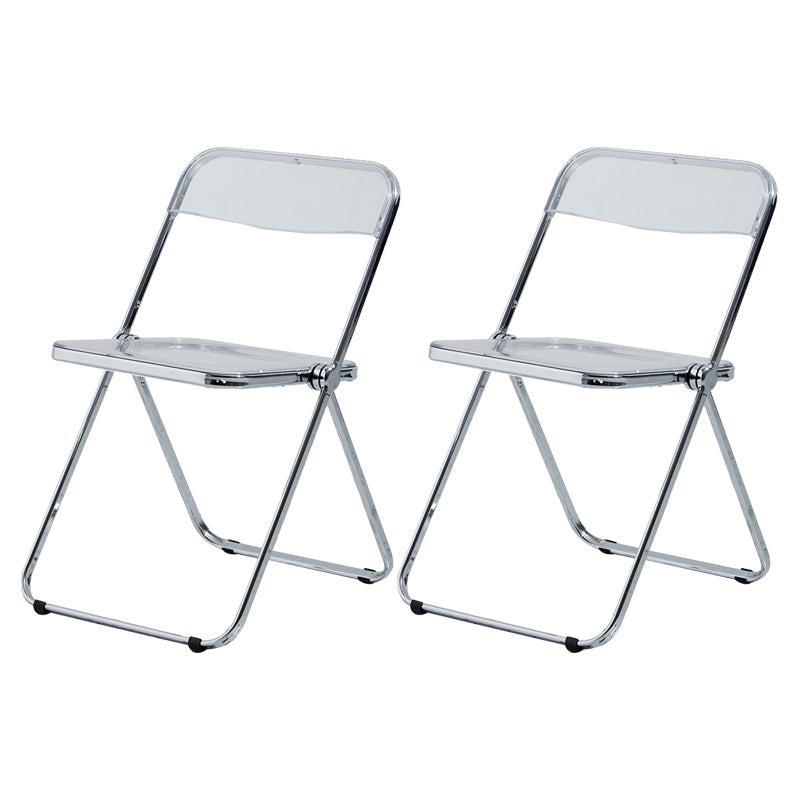 Contemporary Metal Home Side Chair Folding Open Back Dining Side Chair Silver 2 Piece Set Clearhalo ' kitchen&dining_furn' 'Dining Chairs' 'Dining Tables & Seating' 'dining_chair' 'furn' 'furn_dining_chair' 'Furniture' 'furniture_dining_chair' 'Kitchen & Dining Furniture' 'kitchen' 3871778