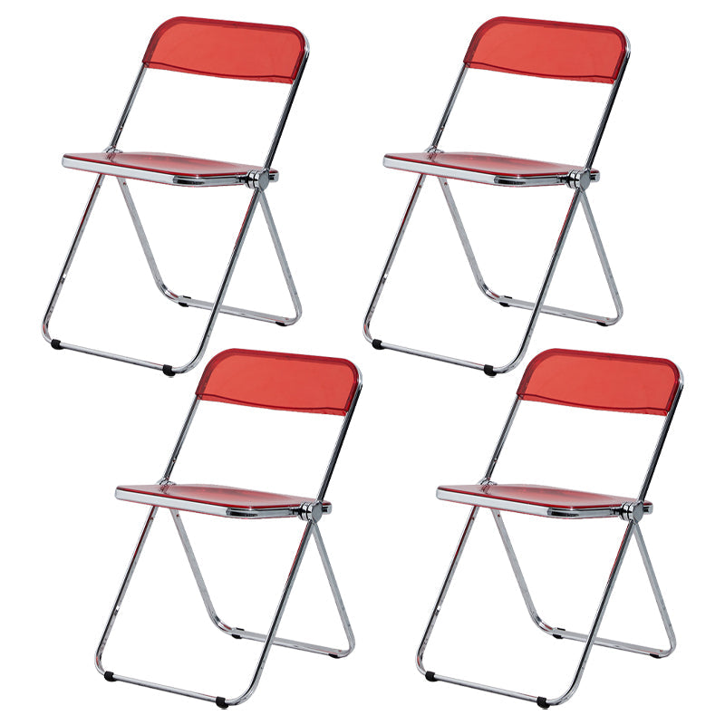 Contemporary Metal Home Side Chair Folding Open Back Dining Side Chair Red 4 Piece Set Clearhalo ' kitchen&dining_furn' 'Dining Chairs' 'Dining Tables & Seating' 'dining_chair' 'furn' 'furn_dining_chair' 'Furniture' 'furniture_dining_chair' 'Kitchen & Dining Furniture' 'kitchen' 3871786