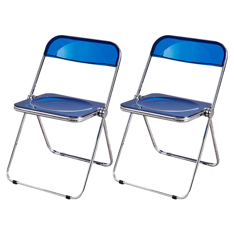 Contemporary Metal Home Side Chair Folding Open Back Dining Side Chair Blue 2 Piece Set Clearhalo ' kitchen&dining_furn' 'Dining Chairs' 'Dining Tables & Seating' 'dining_chair' 'furn' 'furn_dining_chair' 'Furniture' 'furniture_dining_chair' 'Kitchen & Dining Furniture' 'kitchen' 3871797