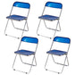 Contemporary Metal Home Side Chair Folding Open Back Dining Side Chair Blue 4 Piece Set Clearhalo ' kitchen&dining_furn' 'Dining Chairs' 'Dining Tables & Seating' 'dining_chair' 'furn' 'furn_dining_chair' 'Furniture' 'furniture_dining_chair' 'Kitchen & Dining Furniture' 'kitchen' 3871798
