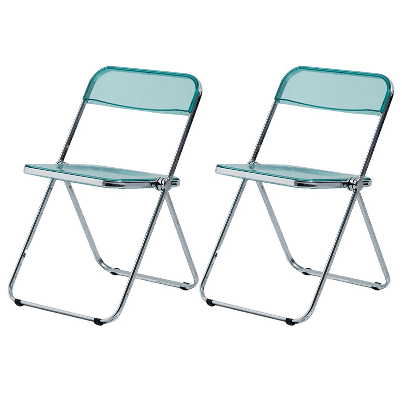 Contemporary Metal Home Side Chair Folding Open Back Dining Side Chair Green 2 Piece Set Clearhalo ' kitchen&dining_furn' 'Dining Chairs' 'Dining Tables & Seating' 'dining_chair' 'furn' 'furn_dining_chair' 'Furniture' 'furniture_dining_chair' 'Kitchen & Dining Furniture' 'kitchen' 3871800