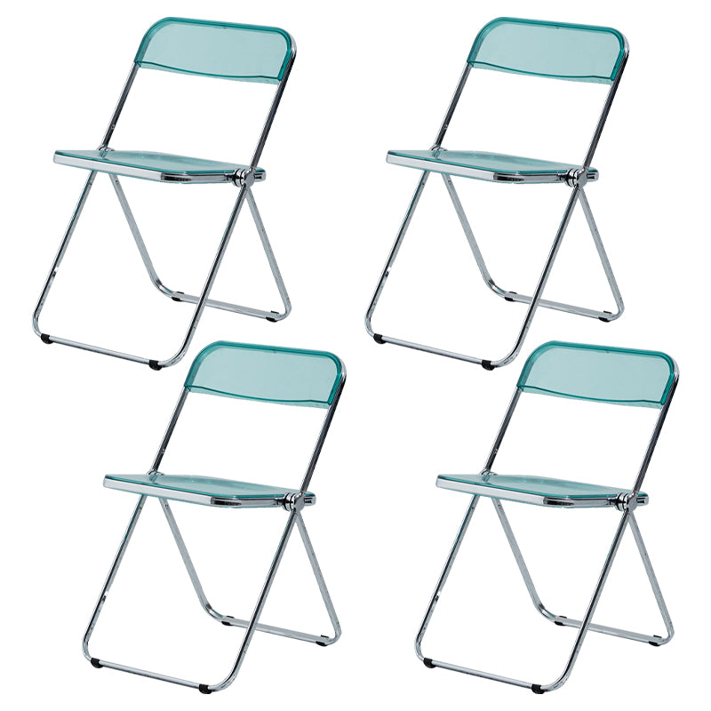 Contemporary Metal Home Side Chair Folding Open Back Dining Side Chair Green 4 Piece Set Clearhalo ' kitchen&dining_furn' 'Dining Chairs' 'Dining Tables & Seating' 'dining_chair' 'furn' 'furn_dining_chair' 'Furniture' 'furniture_dining_chair' 'Kitchen & Dining Furniture' 'kitchen' 3871801