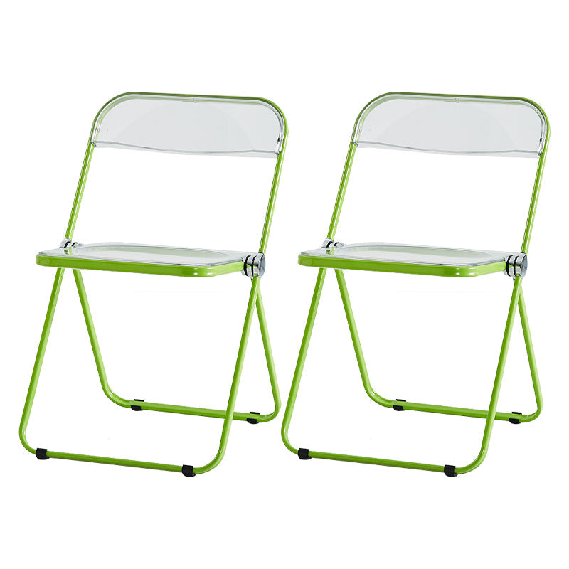 Contemporary Metal Home Side Chair Folding Open Back Dining Side Chair Light Green 2 Piece Set Clearhalo ' kitchen&dining_furn' 'Dining Chairs' 'Dining Tables & Seating' 'dining_chair' 'furn' 'furn_dining_chair' 'Furniture' 'furniture_dining_chair' 'Kitchen & Dining Furniture' 'kitchen' 3871806