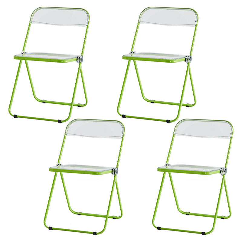 Contemporary Metal Home Side Chair Folding Open Back Dining Side Chair Light Green 4 Piece Set Clearhalo ' kitchen&dining_furn' 'Dining Chairs' 'Dining Tables & Seating' 'dining_chair' 'furn' 'furn_dining_chair' 'Furniture' 'furniture_dining_chair' 'Kitchen & Dining Furniture' 'kitchen' 3871807