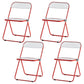 Contemporary Metal Home Side Chair Folding Open Back Dining Side Chair Red Clear 4 Piece Set Clearhalo ' kitchen&dining_furn' 'Dining Chairs' 'Dining Tables & Seating' 'dining_chair' 'furn' 'furn_dining_chair' 'Furniture' 'furniture_dining_chair' 'Kitchen & Dining Furniture' 'kitchen' 3871813