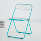 Contemporary Metal Home Side Chair Folding Open Back Dining Side Chair Light Blue-Clear 1 Piece Clearhalo ' kitchen&dining_furn' 'Dining Chairs' 'Dining Tables & Seating' 'dining_chair' 'furn' 'furn_dining_chair' 'Furniture' 'furniture_dining_chair' 'Kitchen & Dining Furniture' 'kitchen' 3871814
