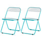 Contemporary Metal Home Side Chair Folding Open Back Dining Side Chair Light Blue-Clear 2 Piece Set Clearhalo ' kitchen&dining_furn' 'Dining Chairs' 'Dining Tables & Seating' 'dining_chair' 'furn' 'furn_dining_chair' 'Furniture' 'furniture_dining_chair' 'Kitchen & Dining Furniture' 'kitchen' 3871815