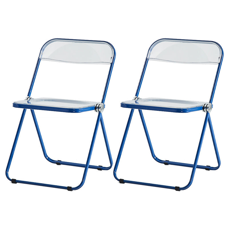 Contemporary Metal Home Side Chair Folding Open Back Dining Side Chair Dark Blue 2 Piece Set Clearhalo ' kitchen&dining_furn' 'Dining Chairs' 'Dining Tables & Seating' 'dining_chair' 'furn' 'furn_dining_chair' 'Furniture' 'furniture_dining_chair' 'Kitchen & Dining Furniture' 'kitchen' 3871818