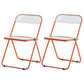 Contemporary Metal Home Side Chair Folding Open Back Dining Side Chair Orange 2 Piece Set Clearhalo ' kitchen&dining_furn' 'Dining Chairs' 'Dining Tables & Seating' 'dining_chair' 'furn' 'furn_dining_chair' 'Furniture' 'furniture_dining_chair' 'Kitchen & Dining Furniture' 'kitchen' 3871824