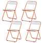 Contemporary Metal Home Side Chair Folding Open Back Dining Side Chair Orange 4 Piece Set Clearhalo ' kitchen&dining_furn' 'Dining Chairs' 'Dining Tables & Seating' 'dining_chair' 'furn' 'furn_dining_chair' 'Furniture' 'furniture_dining_chair' 'Kitchen & Dining Furniture' 'kitchen' 3871825