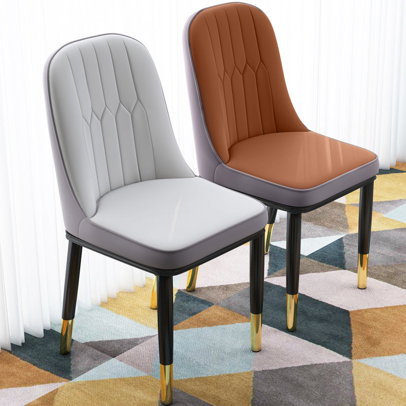 Contemporary Indoor-Outdoor Metal Dining Room Chairs Upholstered Armless Dining Chairs Clearhalo ' kitchen&dining_furn' 'Dining Chairs' 'Dining Tables & Seating' 'dining_chair' 'furn' 'furn_dining_chair' 'Furniture' 'furniture_dining_chair' 'Kitchen & Dining Furniture' 'kitchen' 3871827