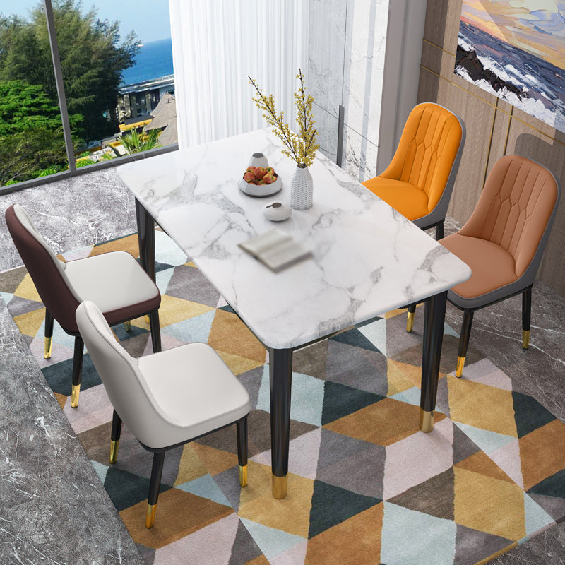 Contemporary Indoor-Outdoor Metal Dining Room Chairs Upholstered Armless Dining Chairs Clearhalo ' kitchen&dining_furn' 'Dining Chairs' 'Dining Tables & Seating' 'dining_chair' 'furn' 'furn_dining_chair' 'Furniture' 'furniture_dining_chair' 'Kitchen & Dining Furniture' 'kitchen' 3871829