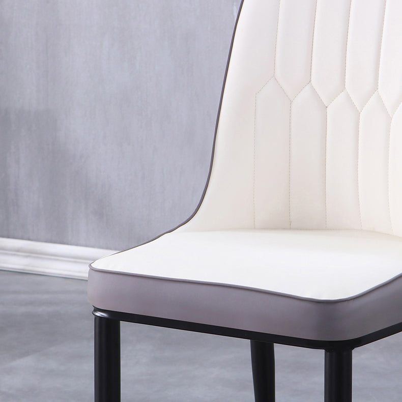 Contemporary Indoor-Outdoor Metal Dining Room Chairs Upholstered Armless Dining Chairs Clearhalo ' kitchen&dining_furn' 'Dining Chairs' 'Dining Tables & Seating' 'dining_chair' 'furn' 'furn_dining_chair' 'Furniture' 'furniture_dining_chair' 'Kitchen & Dining Furniture' 'kitchen' 3871838