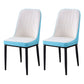 Contemporary Indoor-Outdoor Metal Dining Room Chairs Upholstered Armless Dining Chairs Blue 2 Piece Set Black Clearhalo ' kitchen&dining_furn' 'Dining Chairs' 'Dining Tables & Seating' 'dining_chair' 'furn' 'furn_dining_chair' 'Furniture' 'furniture_dining_chair' 'Kitchen & Dining Furniture' 'kitchen' 3871842