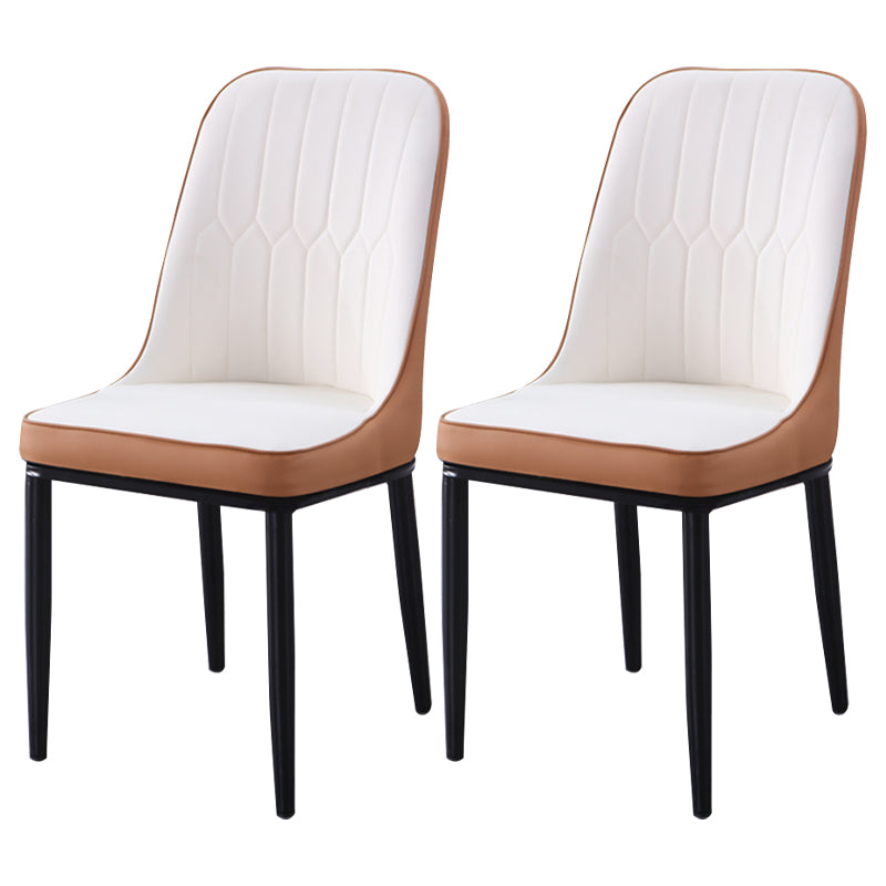 Contemporary Indoor-Outdoor Metal Dining Room Chairs Upholstered Armless Dining Chairs Coffee 2 Piece Set Black Clearhalo ' kitchen&dining_furn' 'Dining Chairs' 'Dining Tables & Seating' 'dining_chair' 'furn' 'furn_dining_chair' 'Furniture' 'furniture_dining_chair' 'Kitchen & Dining Furniture' 'kitchen' 3871849