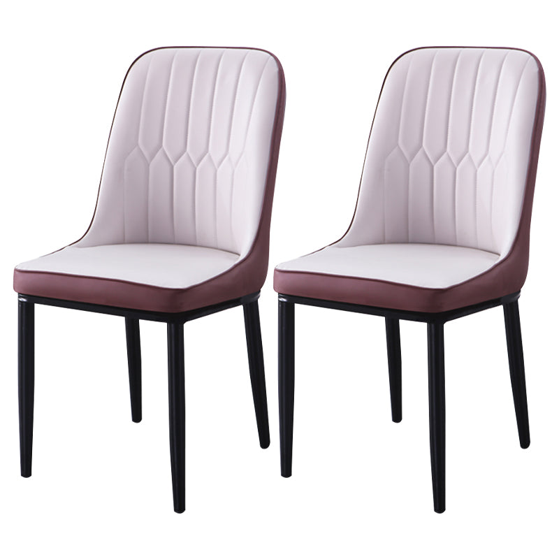 Contemporary Indoor-Outdoor Metal Dining Room Chairs Upholstered Armless Dining Chairs Gray Coffee 2 Piece Set Black Clearhalo ' kitchen&dining_furn' 'Dining Chairs' 'Dining Tables & Seating' 'dining_chair' 'furn' 'furn_dining_chair' 'Furniture' 'furniture_dining_chair' 'Kitchen & Dining Furniture' 'kitchen' 3871852