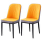 Contemporary Indoor-Outdoor Metal Dining Room Chairs Upholstered Armless Dining Chairs Orange-Gray 2 Piece Set Black Clearhalo ' kitchen&dining_furn' 'Dining Chairs' 'Dining Tables & Seating' 'dining_chair' 'furn' 'furn_dining_chair' 'Furniture' 'furniture_dining_chair' 'Kitchen & Dining Furniture' 'kitchen' 3871855