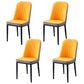 Contemporary Indoor-Outdoor Metal Dining Room Chairs Upholstered Armless Dining Chairs Orange-Gray 4 Piece Set Black Clearhalo ' kitchen&dining_furn' 'Dining Chairs' 'Dining Tables & Seating' 'dining_chair' 'furn' 'furn_dining_chair' 'Furniture' 'furniture_dining_chair' 'Kitchen & Dining Furniture' 'kitchen' 3871856