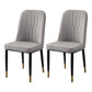 Contemporary Indoor-Outdoor Metal Dining Room Chairs Upholstered Armless Dining Chairs Dark Gray 2 Piece Set Brass Gold Clearhalo ' kitchen&dining_furn' 'Dining Chairs' 'Dining Tables & Seating' 'dining_chair' 'furn' 'furn_dining_chair' 'Furniture' 'furniture_dining_chair' 'Kitchen & Dining Furniture' 'kitchen' 3871858