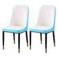 Contemporary Indoor-Outdoor Metal Dining Room Chairs Upholstered Armless Dining Chairs Blue 2 Piece Set Brass Gold Clearhalo ' kitchen&dining_furn' 'Dining Chairs' 'Dining Tables & Seating' 'dining_chair' 'furn' 'furn_dining_chair' 'Furniture' 'furniture_dining_chair' 'Kitchen & Dining Furniture' 'kitchen' 3871864