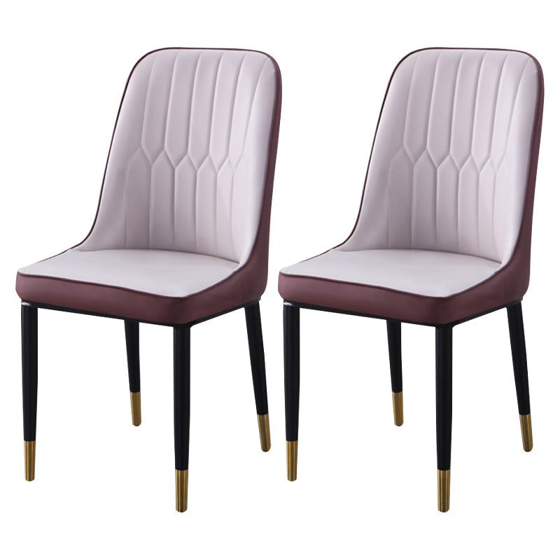 Contemporary Indoor-Outdoor Metal Dining Room Chairs Upholstered Armless Dining Chairs Gray Coffee 2 Piece Set Brass Gold Clearhalo ' kitchen&dining_furn' 'Dining Chairs' 'Dining Tables & Seating' 'dining_chair' 'furn' 'furn_dining_chair' 'Furniture' 'furniture_dining_chair' 'Kitchen & Dining Furniture' 'kitchen' 3871873