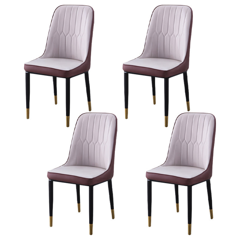 Contemporary Indoor-Outdoor Metal Dining Room Chairs Upholstered Armless Dining Chairs Gray Coffee 4 Piece Set Brass Gold Clearhalo ' kitchen&dining_furn' 'Dining Chairs' 'Dining Tables & Seating' 'dining_chair' 'furn' 'furn_dining_chair' 'Furniture' 'furniture_dining_chair' 'Kitchen & Dining Furniture' 'kitchen' 3871874