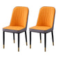 Contemporary Indoor-Outdoor Metal Dining Room Chairs Upholstered Armless Dining Chairs Orange-Gray 2 Piece Set Brass Gold Clearhalo ' kitchen&dining_furn' 'Dining Chairs' 'Dining Tables & Seating' 'dining_chair' 'furn' 'furn_dining_chair' 'Furniture' 'furniture_dining_chair' 'Kitchen & Dining Furniture' 'kitchen' 3871876