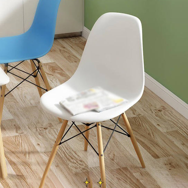 Contemporary Style Dining Room Chair Solid Back Single Dining Armless Chair with Wooden Legs Clearhalo ' kitchen&dining_furn' 'Dining Chairs' 'Dining Tables & Seating' 'dining_chair' 'Furniture' 'furniture_dining_chair' 'Kitchen & Dining Furniture' 'kitchen' 3871879