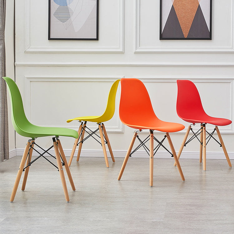 Contemporary Style Dining Room Chair Solid Back Single Dining Armless Chair with Wooden Legs Clearhalo ' kitchen&dining_furn' 'Dining Chairs' 'Dining Tables & Seating' 'dining_chair' 'Furniture' 'furniture_dining_chair' 'Kitchen & Dining Furniture' 'kitchen' 3871886