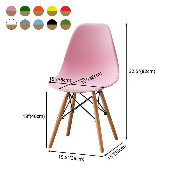 Contemporary Style Dining Room Chair Solid Back Single Dining Armless Chair with Wooden Legs Clearhalo ' kitchen&dining_furn' 'Dining Chairs' 'Dining Tables & Seating' 'dining_chair' 'Furniture' 'furniture_dining_chair' 'Kitchen & Dining Furniture' 'kitchen' 3871898