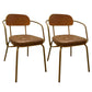 Industrial Style PU Leather Dining Chairs Open Back Dining Armless Side Chairs Brown 2 Piece Set Clearhalo ' kitchen&dining_furn' 'Dining Chairs' 'Dining Tables & Seating' 'dining_chair' 'furn' 'furn_dining_chair' 'Furniture' 'furniture_dining_chair' 'Kitchen & Dining Furniture' 'kitchen' 3871905