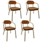 Industrial Style PU Leather Dining Chairs Open Back Dining Armless Side Chairs Brown 4 Piece Set Clearhalo ' kitchen&dining_furn' 'Dining Chairs' 'Dining Tables & Seating' 'dining_chair' 'furn' 'furn_dining_chair' 'Furniture' 'furniture_dining_chair' 'Kitchen & Dining Furniture' 'kitchen' 3871907