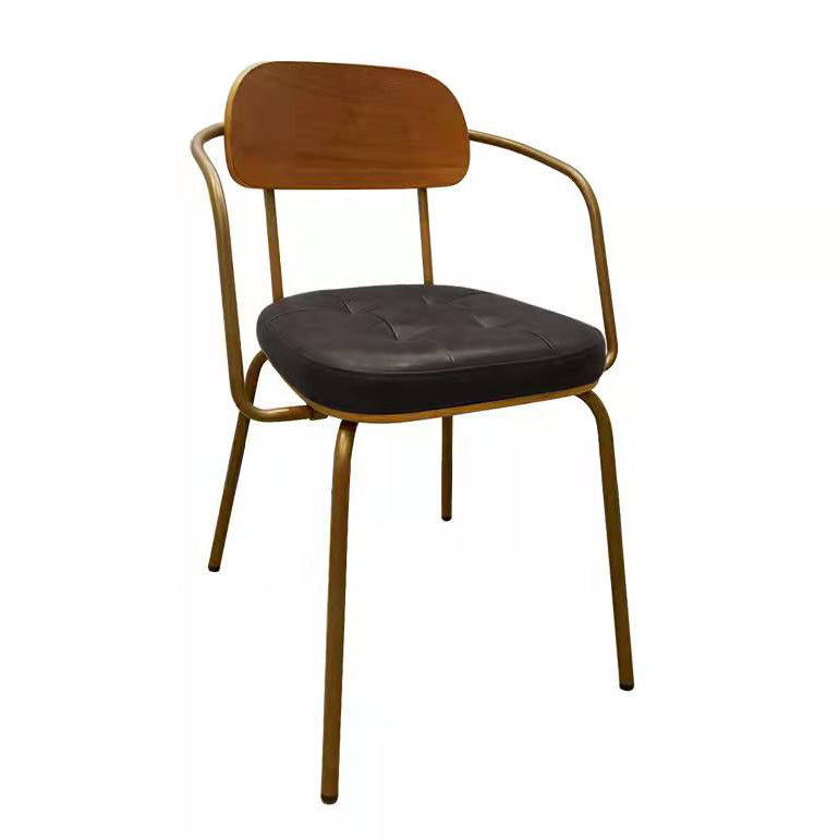 Industrial Style PU Leather Dining Chairs Open Back Dining Armless Side Chairs Black 1 Piece Clearhalo ' kitchen&dining_furn' 'Dining Chairs' 'Dining Tables & Seating' 'dining_chair' 'furn' 'furn_dining_chair' 'Furniture' 'furniture_dining_chair' 'Kitchen & Dining Furniture' 'kitchen' 3871908