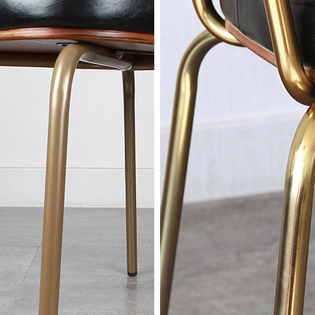 Industrial Style PU Leather Dining Chairs Open Back Dining Armless Side Chairs Clearhalo ' kitchen&dining_furn' 'Dining Chairs' 'Dining Tables & Seating' 'dining_chair' 'furn' 'furn_dining_chair' 'Furniture' 'furniture_dining_chair' 'Kitchen & Dining Furniture' 'kitchen' 3871915