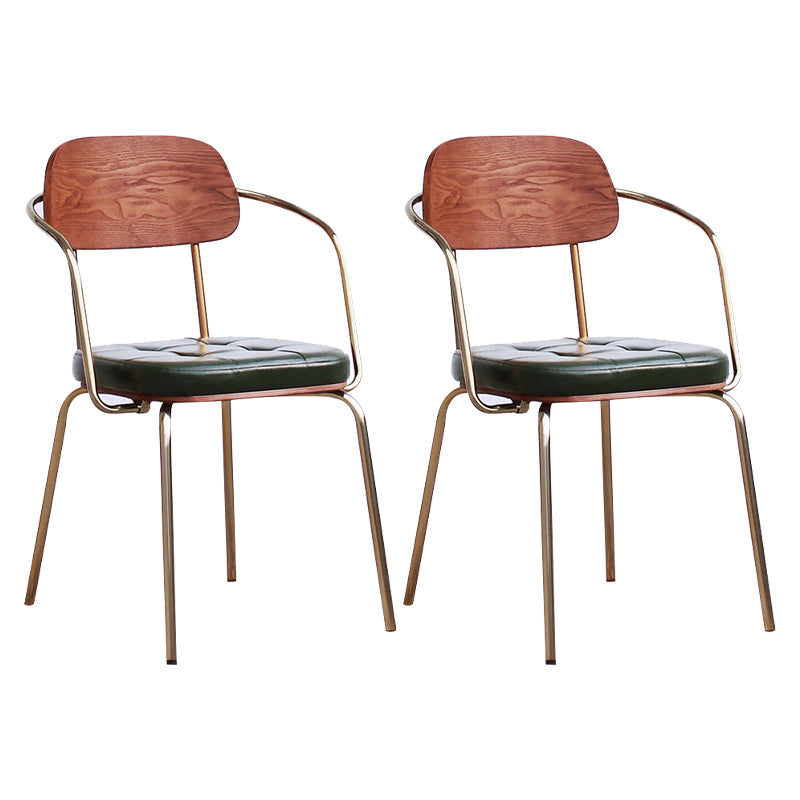 Industrial Style PU Leather Dining Chairs Open Back Dining Armless Side Chairs Gloss Black 2 Piece Set Clearhalo ' kitchen&dining_furn' 'Dining Chairs' 'Dining Tables & Seating' 'dining_chair' 'furn' 'furn_dining_chair' 'Furniture' 'furniture_dining_chair' 'Kitchen & Dining Furniture' 'kitchen' 3871917