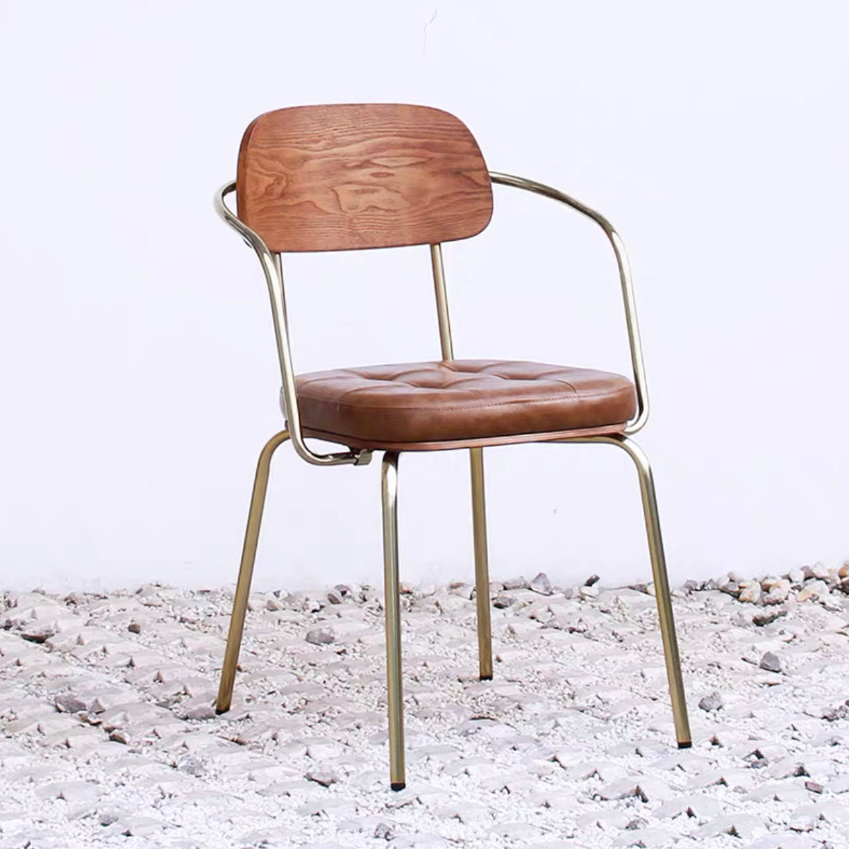 Industrial Style PU Leather Dining Chairs Open Back Dining Armless Side Chairs Dark Brown 1 Piece Clearhalo ' kitchen&dining_furn' 'Dining Chairs' 'Dining Tables & Seating' 'dining_chair' 'furn' 'furn_dining_chair' 'Furniture' 'furniture_dining_chair' 'Kitchen & Dining Furniture' 'kitchen' 3871919