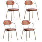 Industrial Style PU Leather Dining Chairs Open Back Dining Armless Side Chairs Dark Brown 4 Piece Set Clearhalo ' kitchen&dining_furn' 'Dining Chairs' 'Dining Tables & Seating' 'dining_chair' 'furn' 'furn_dining_chair' 'Furniture' 'furniture_dining_chair' 'Kitchen & Dining Furniture' 'kitchen' 3871921