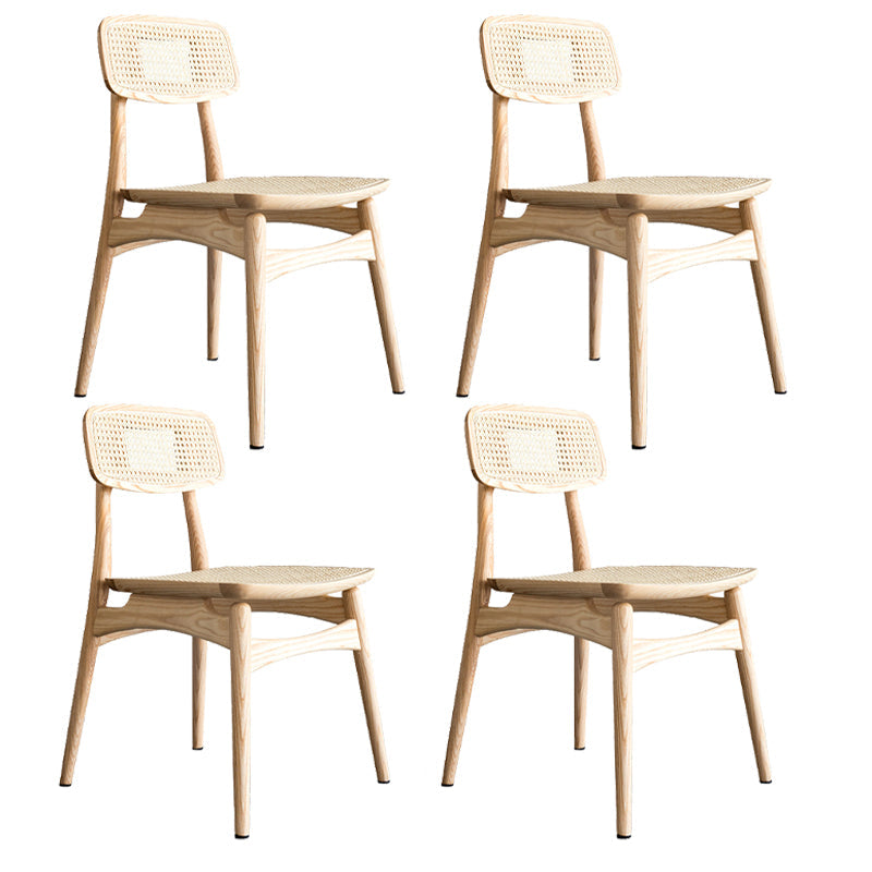 Contemporary Style Oak Wood Chair Kitchen Dining Open Back Side Chairs Wood Wood 4 Piece Set Clearhalo ' kitchen&dining_furn' 'Dining Chairs' 'Dining Tables & Seating' 'dining_chair' 'furn' 'furn_dining_chair' 'Furniture' 'furniture_dining_chair' 'Kitchen & Dining Furniture' 'kitchen' 3871926