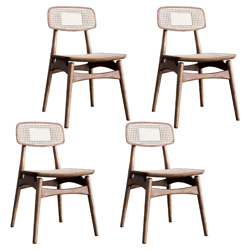 Contemporary Style Oak Wood Chair Kitchen Dining Open Back Side Chairs Walnut Wood 4 Piece Set Clearhalo ' kitchen&dining_furn' 'Dining Chairs' 'Dining Tables & Seating' 'dining_chair' 'furn' 'furn_dining_chair' 'Furniture' 'furniture_dining_chair' 'Kitchen & Dining Furniture' 'kitchen' 3871931