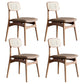 Contemporary Style Oak Wood Chair Kitchen Dining Open Back Side Chairs Walnut Faux Leather 4 Piece Set Clearhalo ' kitchen&dining_furn' 'Dining Chairs' 'Dining Tables & Seating' 'dining_chair' 'furn' 'furn_dining_chair' 'Furniture' 'furniture_dining_chair' 'Kitchen & Dining Furniture' 'kitchen' 3871943