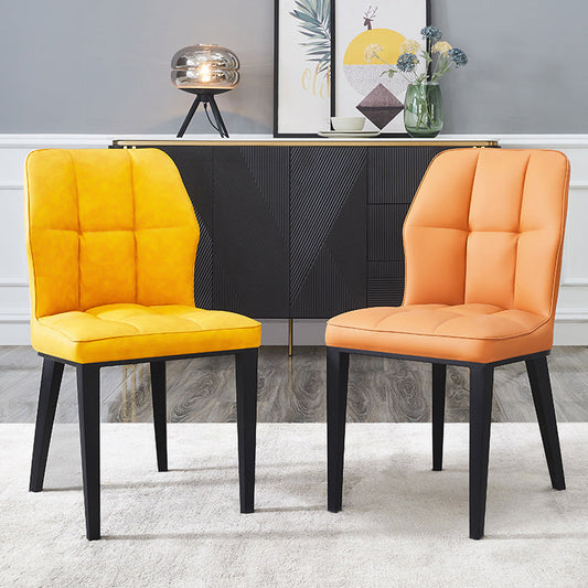 Contemporary Leather Dining Chairs Wingback Side Chair with Metal Legs for Restaurant Use Clearhalo ' kitchen&dining_furn' 'Dining Chairs' 'Dining Tables & Seating' 'dining_chair' 'furn' 'furn_dining_chair' 'Furniture' 'furniture_dining_chair' 'Kitchen & Dining Furniture' 'kitchen' 3871945