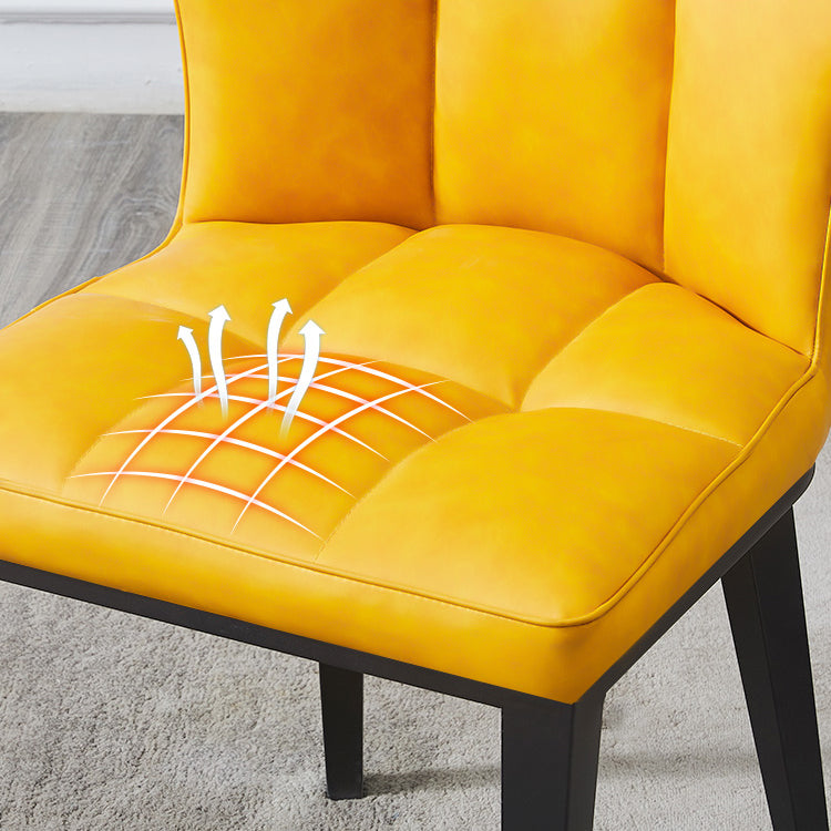 Contemporary Leather Dining Chairs Wingback Side Chair with Metal Legs for Restaurant Use Clearhalo ' kitchen&dining_furn' 'Dining Chairs' 'Dining Tables & Seating' 'dining_chair' 'furn' 'furn_dining_chair' 'Furniture' 'furniture_dining_chair' 'Kitchen & Dining Furniture' 'kitchen' 3871957