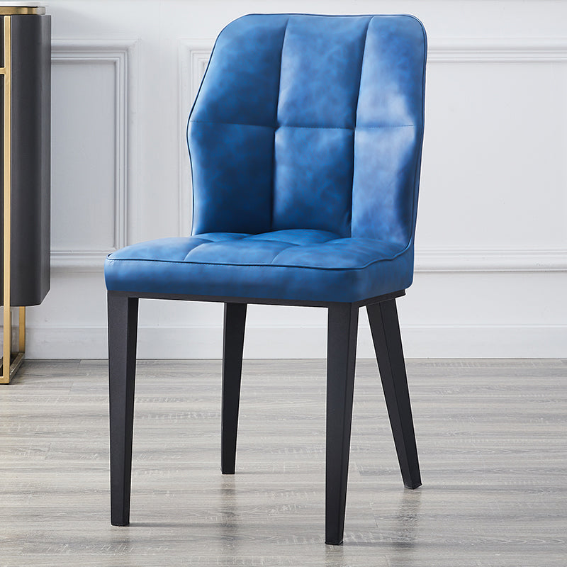 Contemporary Leather Dining Chairs Wingback Side Chair with Metal Legs for Restaurant Use Blue 1 Piece Clearhalo ' kitchen&dining_furn' 'Dining Chairs' 'Dining Tables & Seating' 'dining_chair' 'furn' 'furn_dining_chair' 'Furniture' 'furniture_dining_chair' 'Kitchen & Dining Furniture' 'kitchen' 3871966