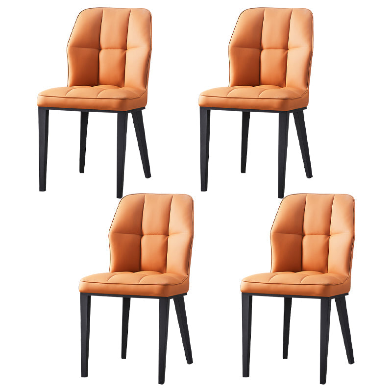 Contemporary Leather Dining Chairs Wingback Side Chair with Metal Legs for Restaurant Use Ginger 4 Piece Set Clearhalo ' kitchen&dining_furn' 'Dining Chairs' 'Dining Tables & Seating' 'dining_chair' 'furn' 'furn_dining_chair' 'Furniture' 'furniture_dining_chair' 'Kitchen & Dining Furniture' 'kitchen' 3871971