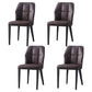 Contemporary Leather Dining Chairs Wingback Side Chair with Metal Legs for Restaurant Use Dark Brown 4 Piece Set Clearhalo ' kitchen&dining_furn' 'Dining Chairs' 'Dining Tables & Seating' 'dining_chair' 'furn' 'furn_dining_chair' 'Furniture' 'furniture_dining_chair' 'Kitchen & Dining Furniture' 'kitchen' 3871974