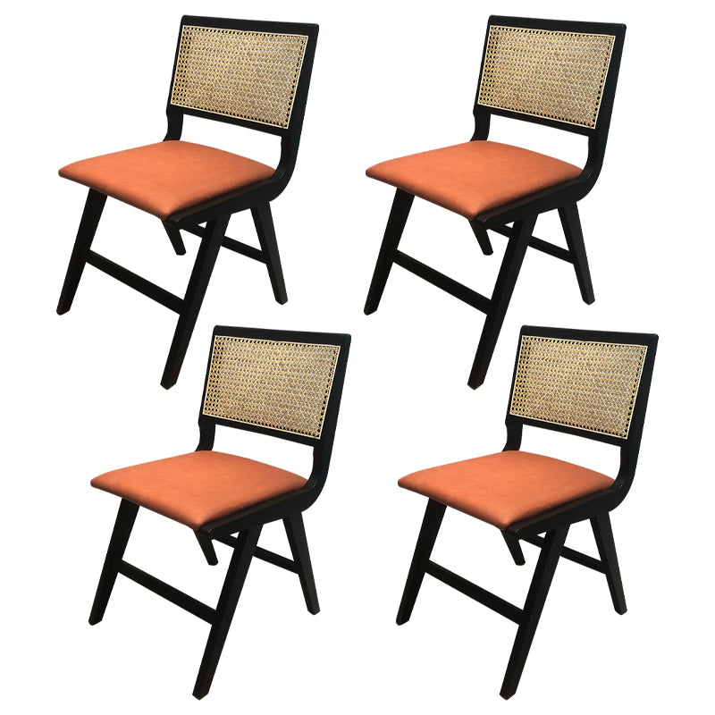 Contemporary Style Wooden Dining Chair Open Back Dining Side Chair for Kitchen Black 4 Piece Set Clearhalo ' kitchen&dining_furn' 'Dining Chairs' 'Dining Tables & Seating' 'dining_chair' 'furn' 'furn_dining_chair' 'Furniture' 'furniture_dining_chair' 'Kitchen & Dining Furniture' 'kitchen' 3871983