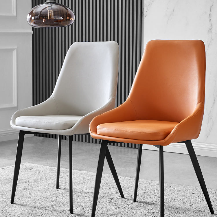 Contemporary Leather Dining Chairs Upholstered Arm Chair with Metal Legs for Restaurant Clearhalo ' kitchen&dining_furn' 'Dining Chairs' 'Dining Tables & Seating' 'dining_chair' 'furn' 'furn_dining_chair' 'Furniture' 'furniture_dining_chair' 'Kitchen & Dining Furniture' 'kitchen' 3871998