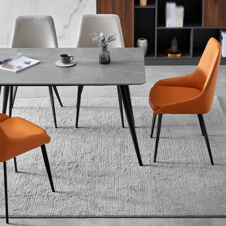 Contemporary Leather Dining Chairs Upholstered Arm Chair with Metal Legs for Restaurant Clearhalo ' kitchen&dining_furn' 'Dining Chairs' 'Dining Tables & Seating' 'dining_chair' 'furn' 'furn_dining_chair' 'Furniture' 'furniture_dining_chair' 'Kitchen & Dining Furniture' 'kitchen' 3872000